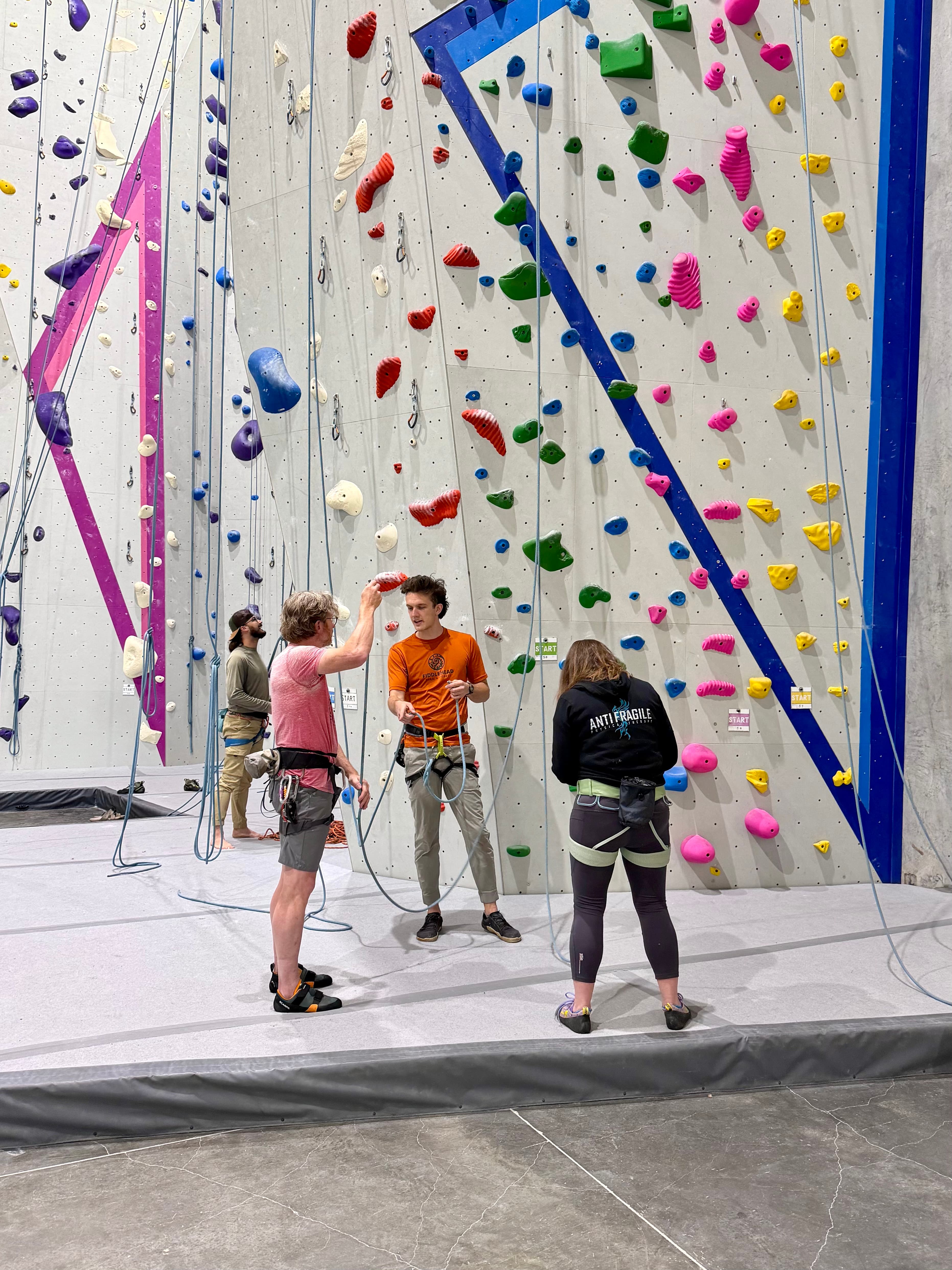 Kids climbing club session at Fiddlehead